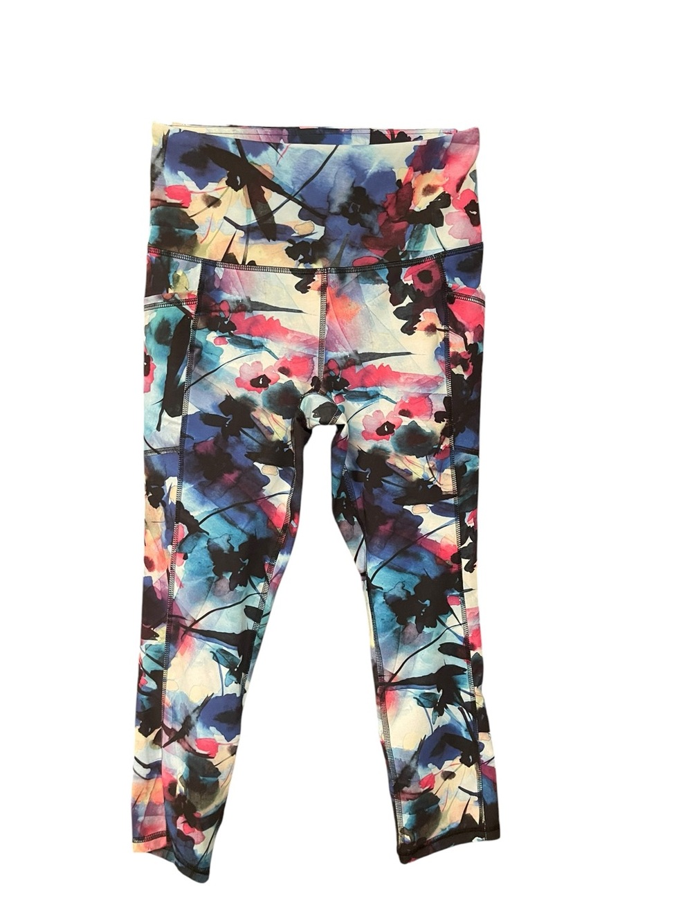 RBX Multicolor Abstract Capri Leggings NWOT - Picture 2 of 3